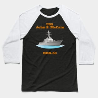 John S. McCain DDG-56 Destroyer Ship Baseball T-Shirt